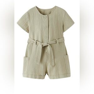 Zara girls TEXTURED WEAVE JUMPSUIT Size 3-4 years
